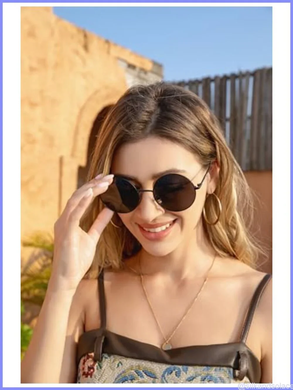 Round Oversized Circle Mirrored Polarized Sunglasses Metal Frame Hippie